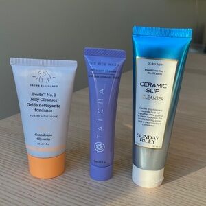 Mini Cleansers: Tatcha, Drunk Elephant, Sunday Riley